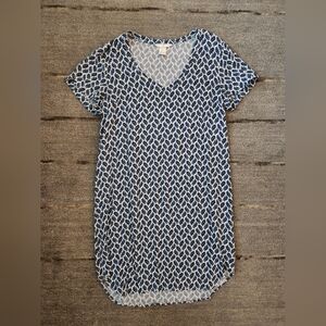 H&M Blue Leaf Pattern Dress